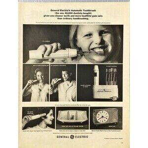 General Electric Automatic Toothbrush "The one 40,000 Dentists Bought" Ad 1964
